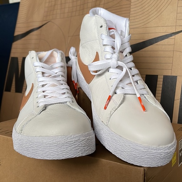 Nike SB Zoom Blazer Mid ISO white/LT cognac-white-white Men’s - Picture 8 of 16